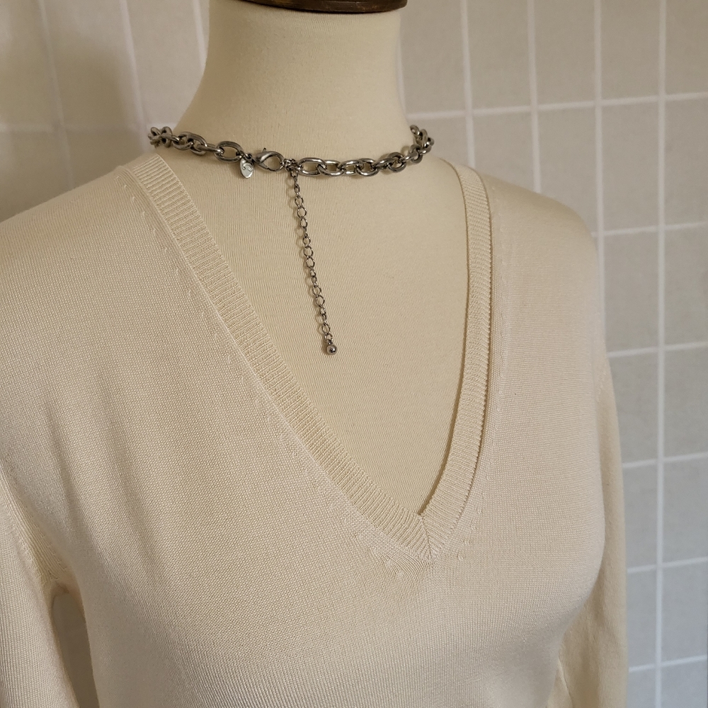 Vintage Silk Cream White Sweater - Picture 4 of 6